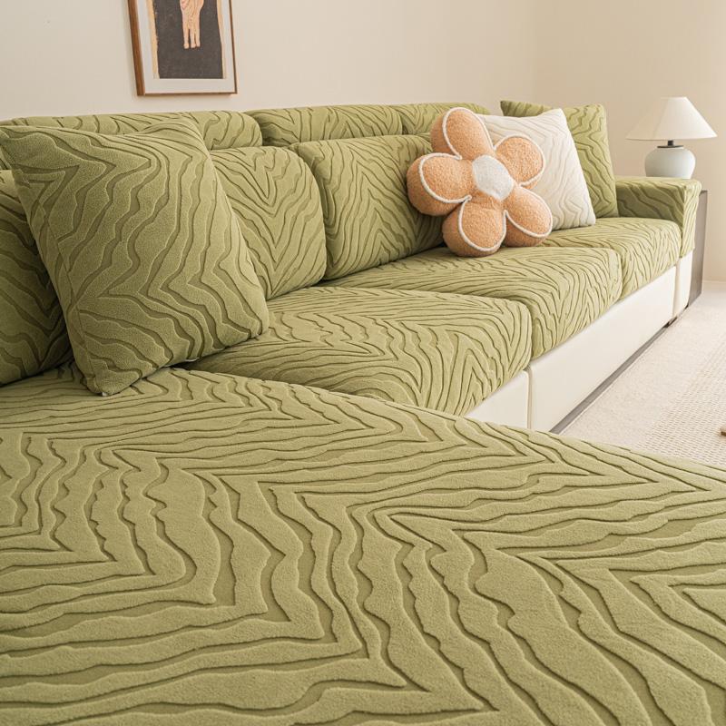 Jacquard Rutschfester Sofakissenbezug Verdickter einfarbiger Couch-Schonbezug Für Wohnzimmer 1/2/3/4 Sitzsofa-Schutzbezüge