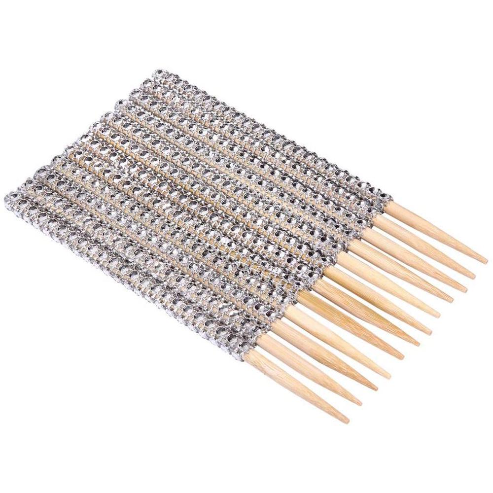 12-Piece Diamond Bamboo Skewers for Christmas Cake & Apple Pie Decoration