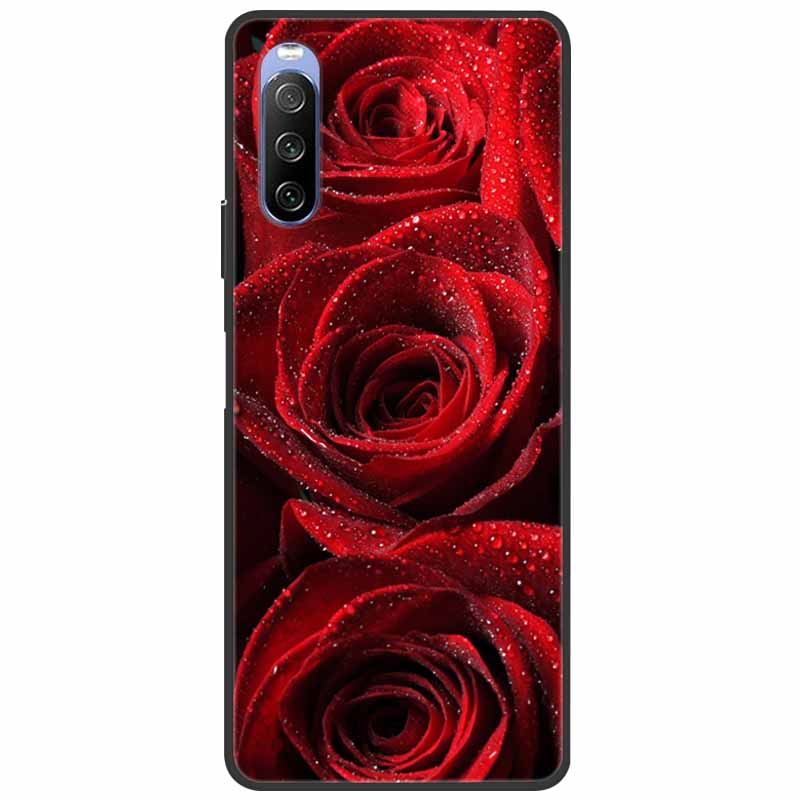 Soft Cover For Sony Xperia 10 III /5 III /1III Case Silicone Painted Marble Cat Funda Cover for Sony Xperia 1 II /10 II /5 Coque