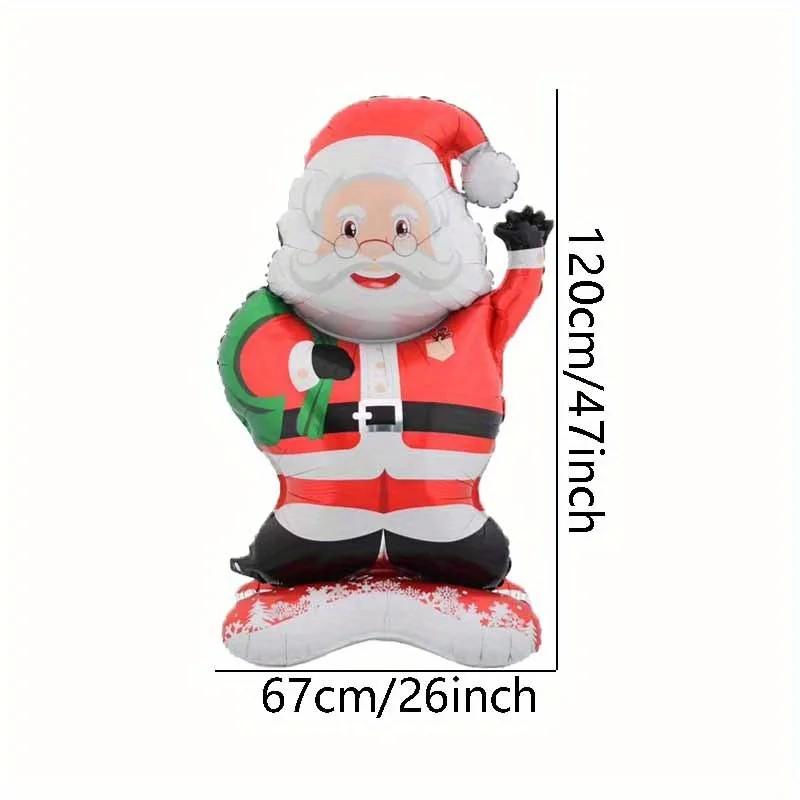 1pc Standing Santa Claus Foil Balloon Christmas Home Decoration Party Decoration Aluminum Foil Santa Festival Outdoor Decoration