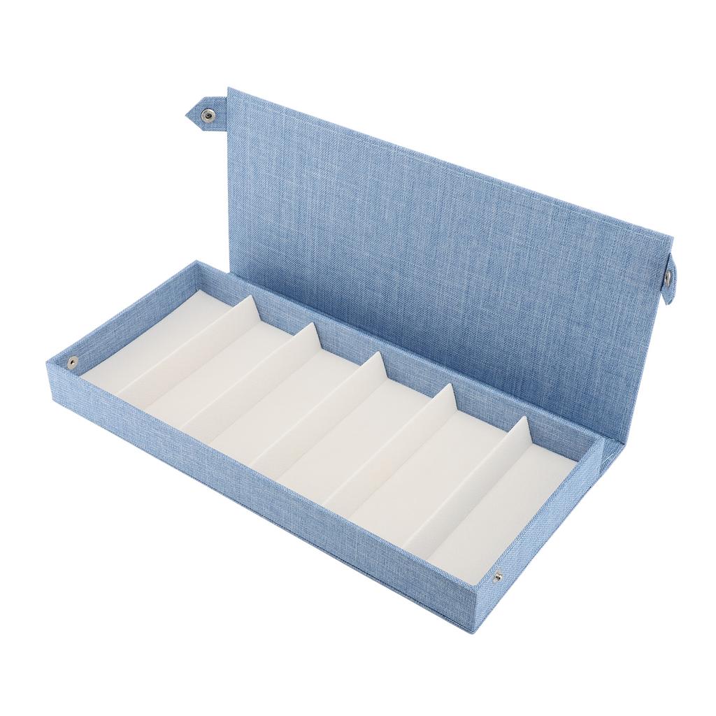 Linen 6 Slots Eyeglasses Case Fashionable Eyewear Display Case Multiple Glasses Case Box for Home Store