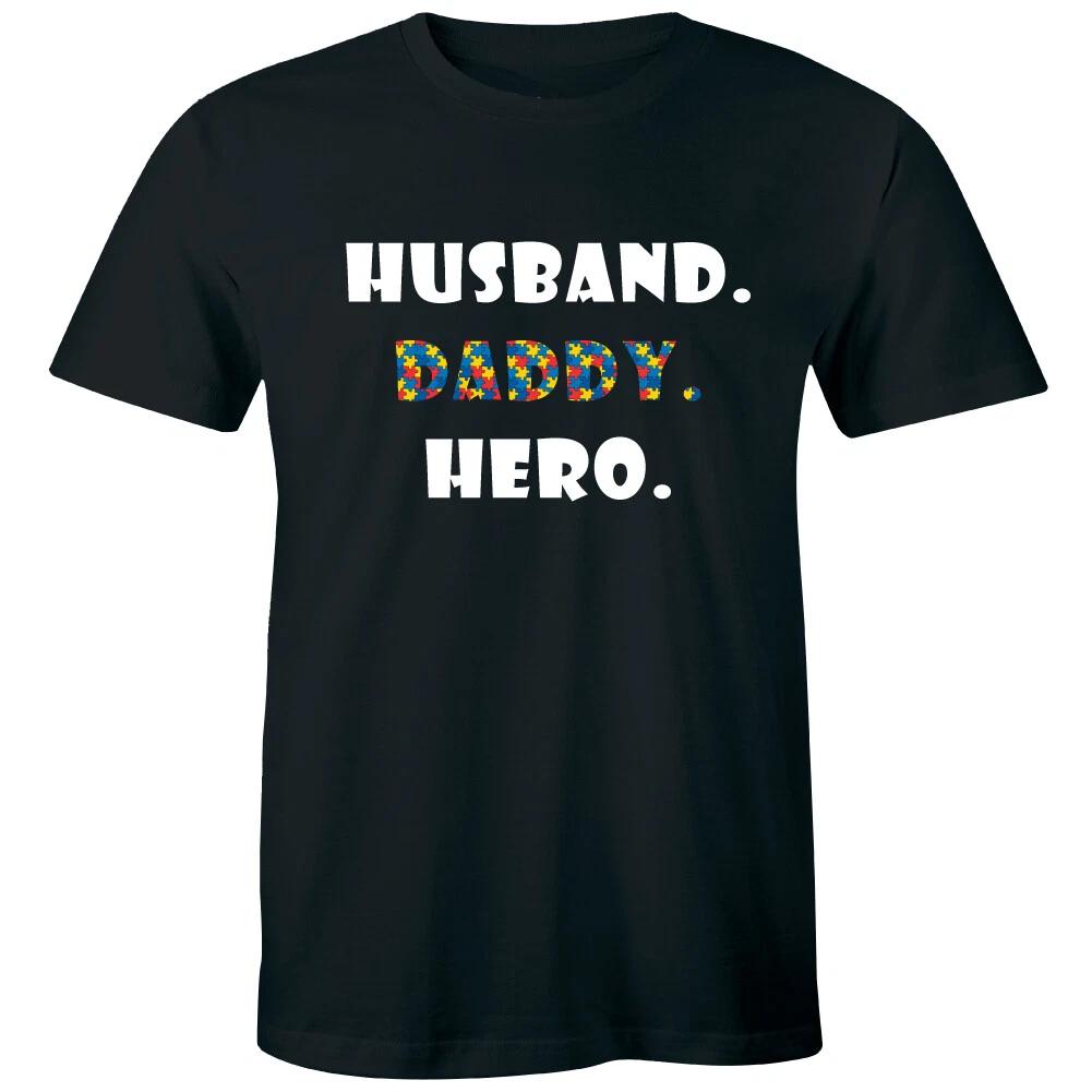 Husband Daddy Hero Men s T-Shirt Father s Day Gift Idea Autism Awareness Dad S