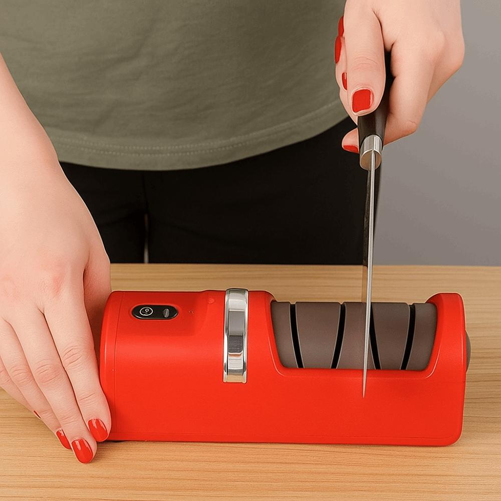 Rechargeable Wireless Electric Cutter Sharpener Coarse and Fine Cutter Whetstone Kitchen