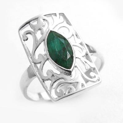 Lab Created Emerald Ring, Handmade Jewelry, 925 Sterling Silver, Silver Ring, Gifts For Her