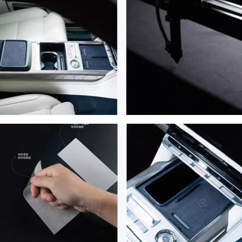 For Zeekr 9X 2025 2026 Center Console Wireless Charging Suede Decor Sticker Anti-scratched Sticker Accessories