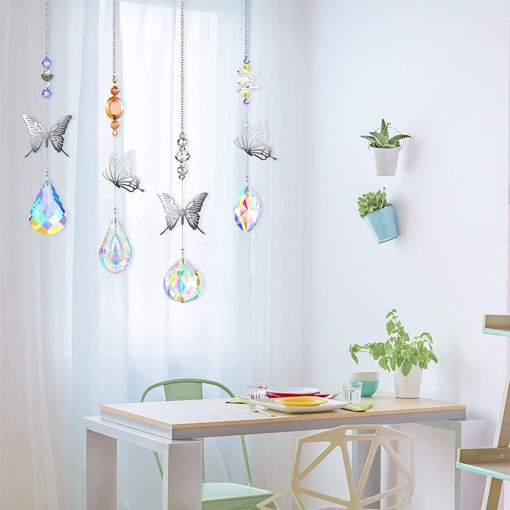 7Pcs Rotating Animal Butterfly Prism Ball Pendant Coloured Light Collection Pendant  Scenic Spot