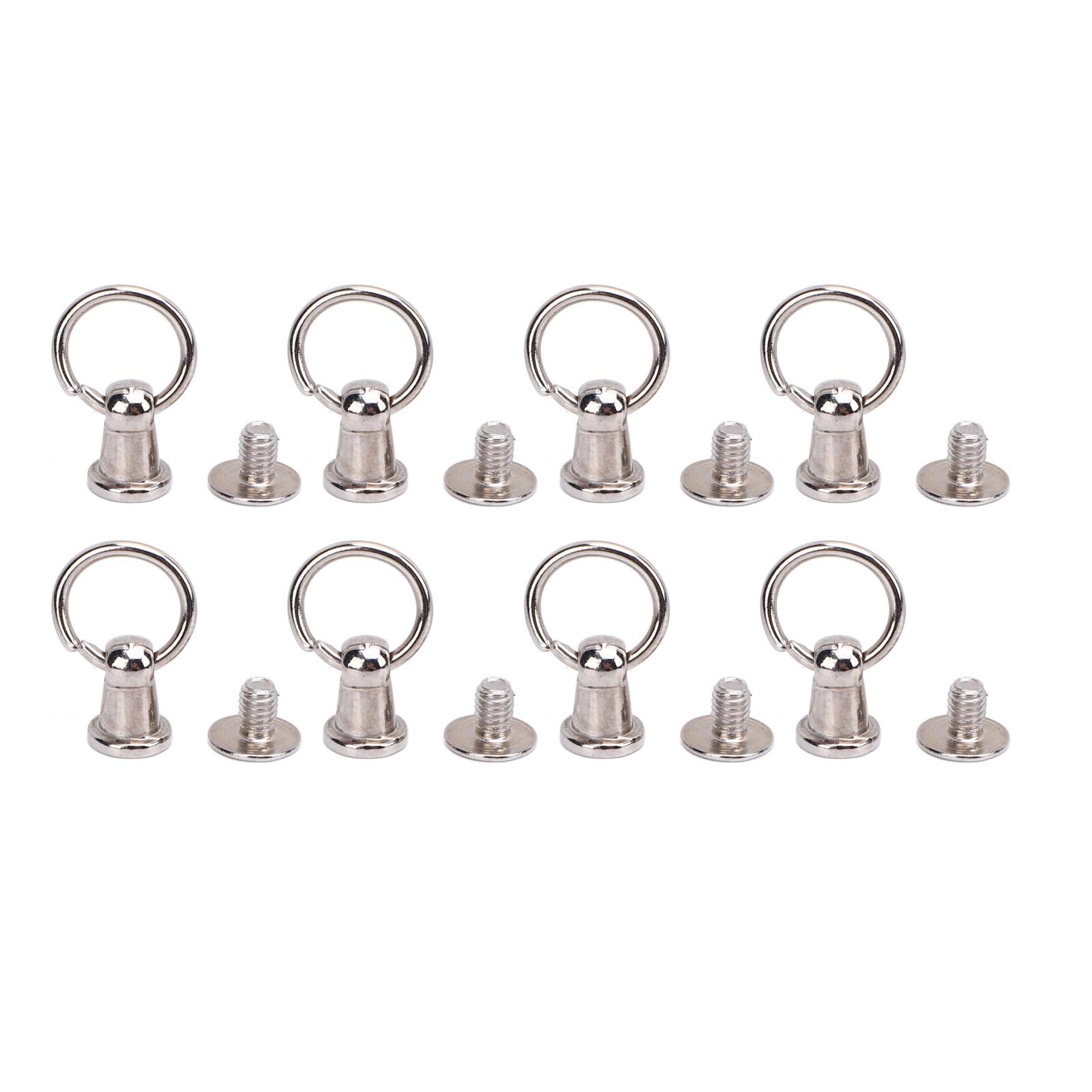 

50 комплектов заклепок с кольцом, 6 мм, цинковый сплав, гальваническое покрытие, заклепки на винтах и 5,5 мм железные винты для