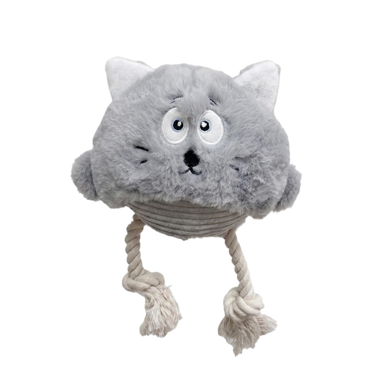 

Soft Plush Pet Chew Toy With Cotton Rope And Sound Device, Cute Animal Shaped Interactive Dog Toy For Teeth Cleaning, Resistant Puppy Solving Toy For One Size