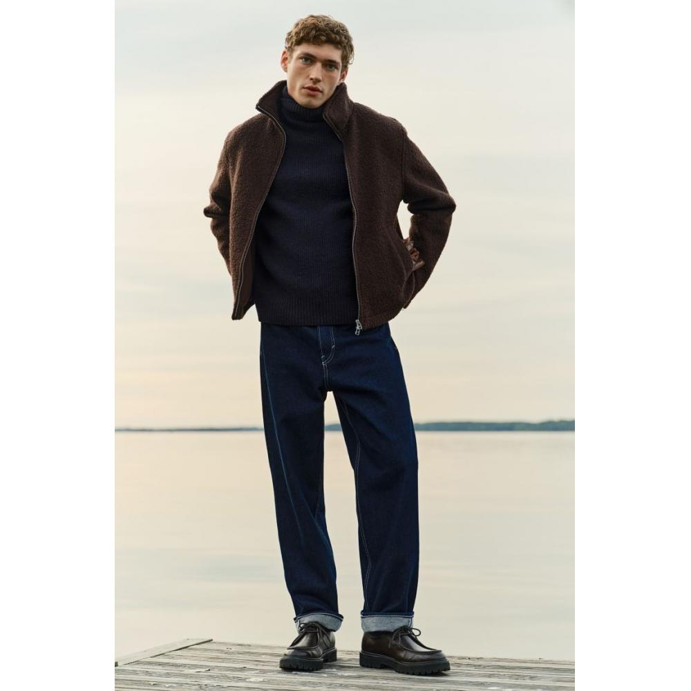 

Куртка HM Wool Blend Boucl Regular Fit Dark Brown XS