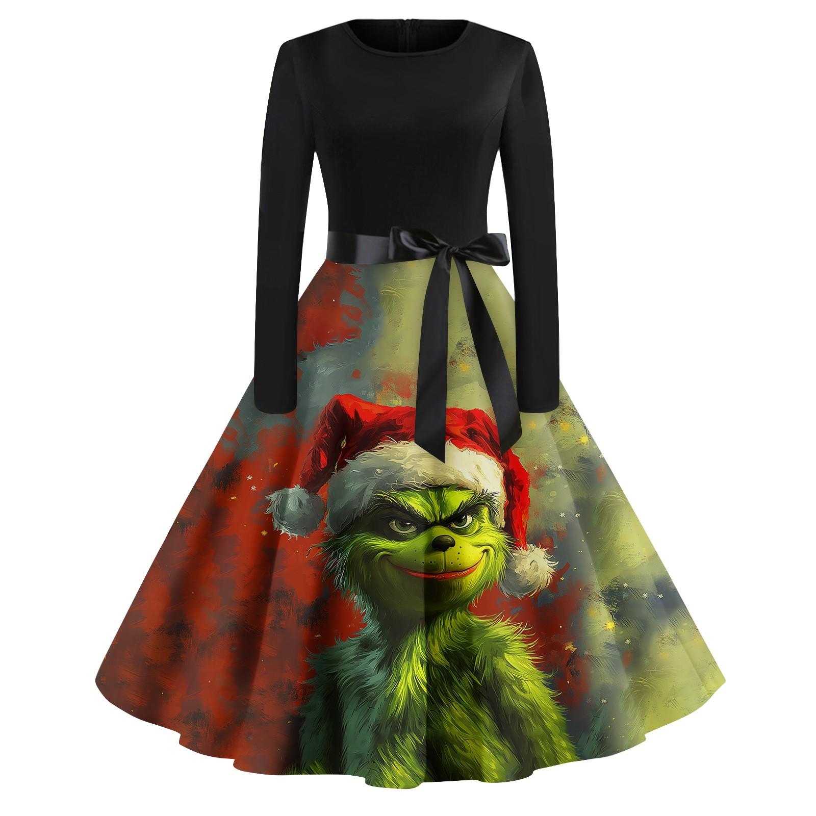 Женское повседневное модное платье с длинным рукавом и принтом — фото 3