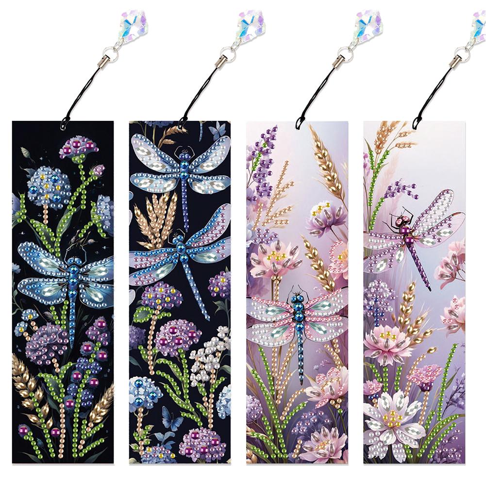 4Pcs DIY Irregular Shaped Diamonds Diamond Art Bookmark for DIY Making Beginners Adult Art Craft Supplies Handmade Birthday Gift