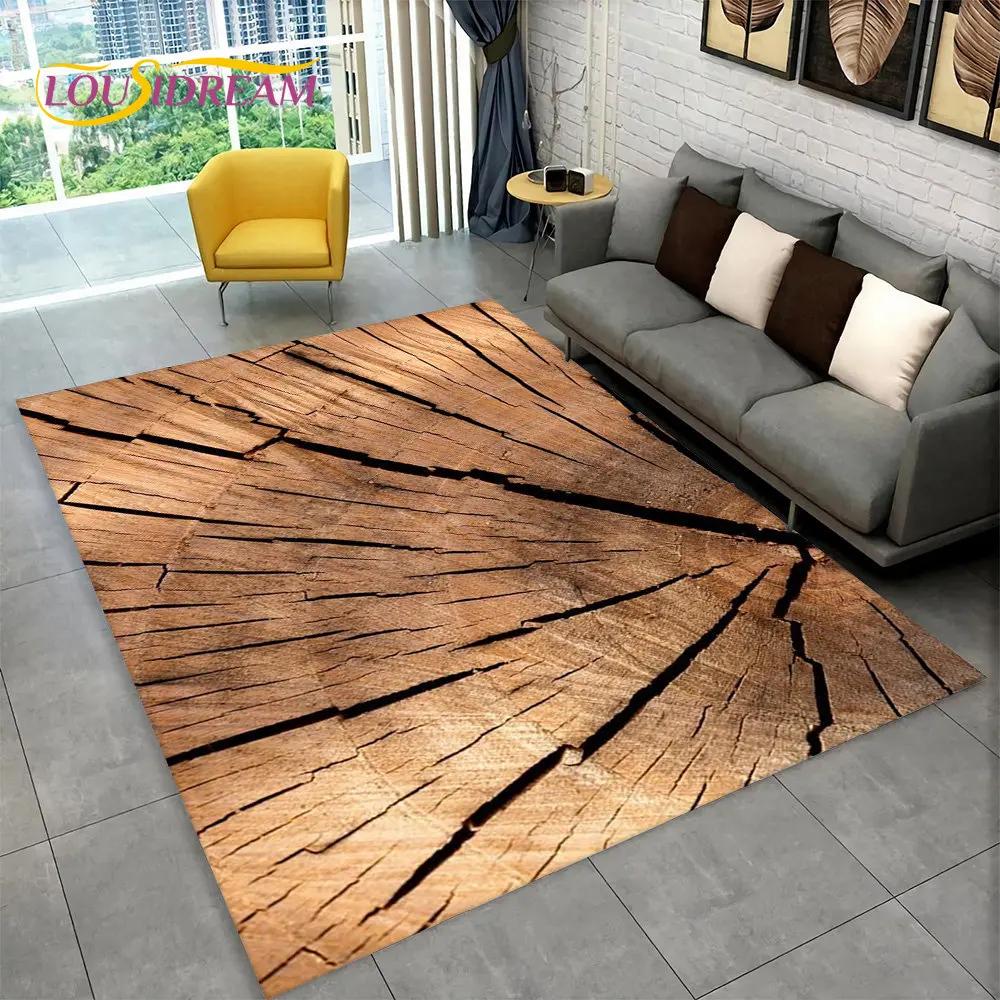 3D HD Wood Grain Retro Area Rug Large,Carpet Rug for Home Living Room Kids Bedroom Sofa Doormat Decor,Kitchen Non-slip Floor Mat