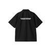 Loose Fit Button Cuban Collar Short Sleeve Shirt Men Shirts Black I033026-0D2-XX