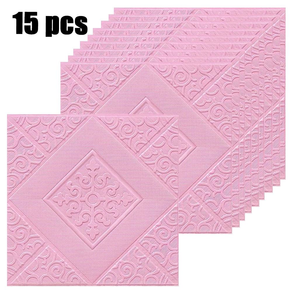 

15 шт. розовых 3D самоклеящихся водонепроницаемых наклеек на стену для гостиной, ТВ-фона, потолка, обоев, декора Pack of 15