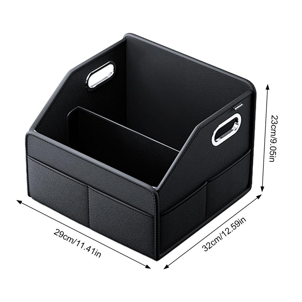 

Складной органайзер для багажника автомобиля из ПУ кожи, коробка для хранения в багажнике автомобиля, многосекционные контейнеры для хранения, укладка, наведение порядка для салона автомобиля чёрный