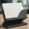 Yousheng Elegant Business Card Holder Black Plastic Desk Organizer for Office Hotel Professional Name Card Display Stand