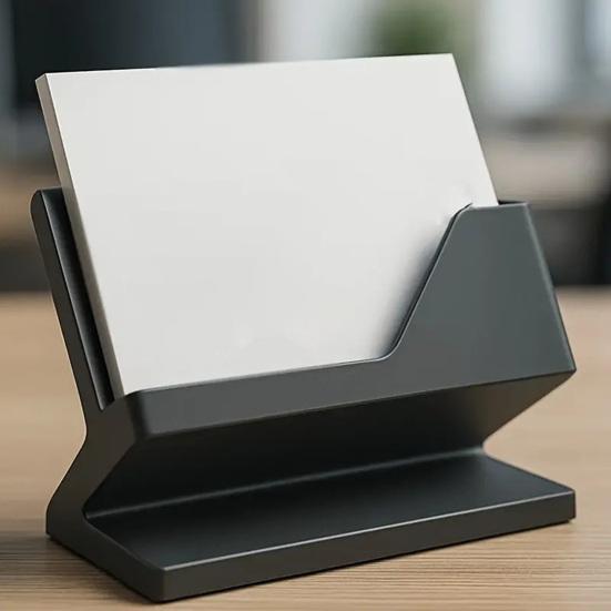 Yousheng Elegant Business Card Holder Black Plastic Desk Organizer for Office Hotel Professional Name Card Display Stand