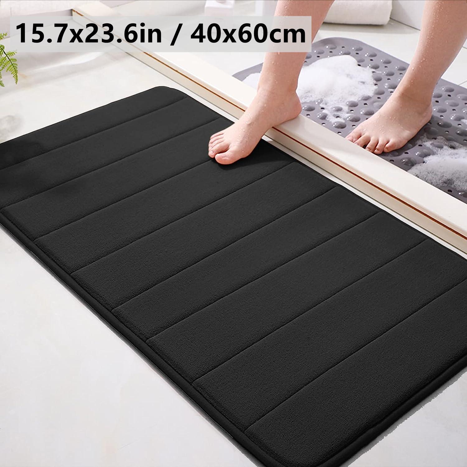 

Solid color striped bathroom floor mats household flannel toilet mats furry cushions square entrance mats 40x60cm