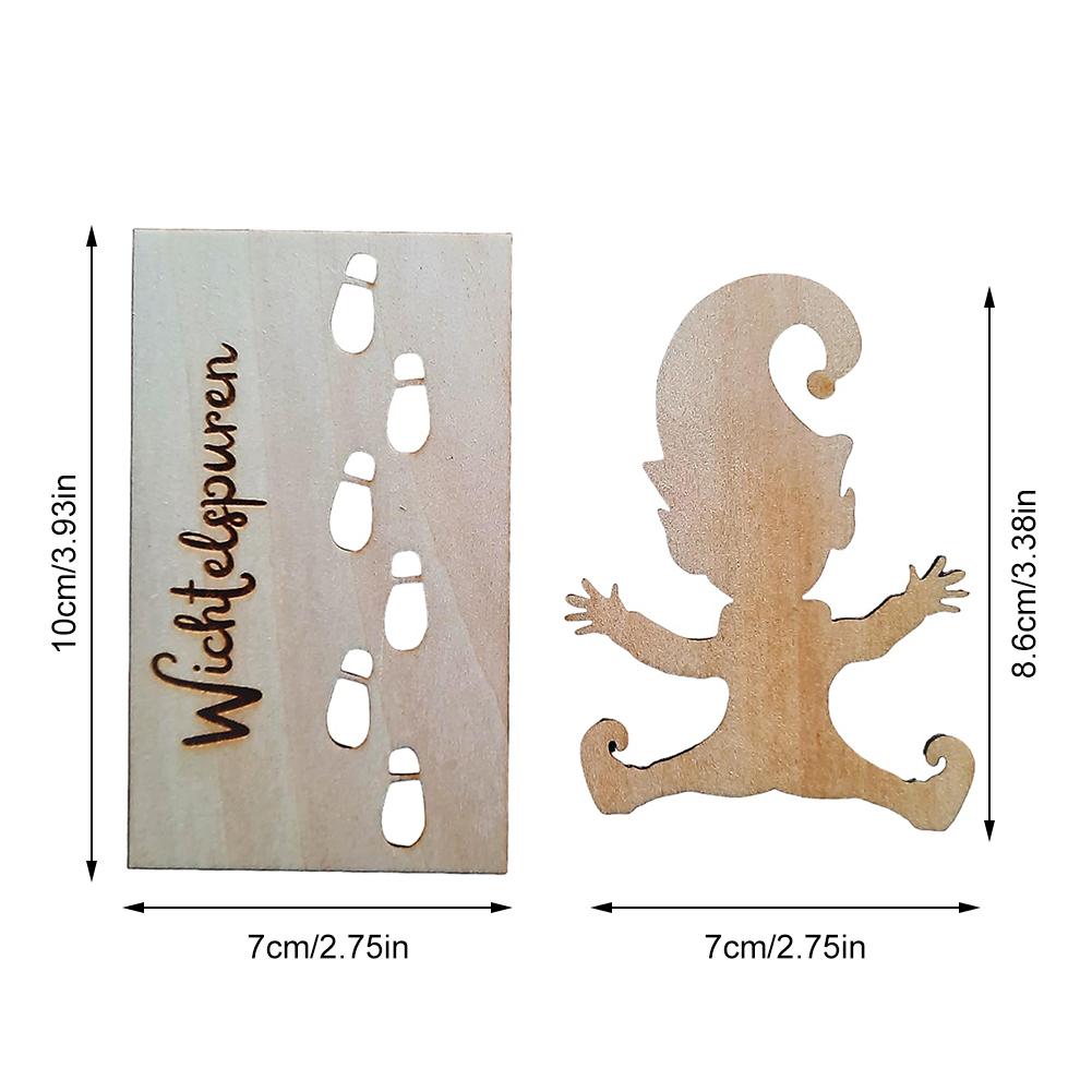 Christmas Floor Footprints Stencil Wooden Elf Stencil Decor Reusable Funny for New Year Holiday Party Decoration