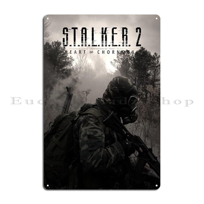 Сталкер Чернобыль Сталкер Игровой Арт Сталкер 2 FPS Видеоигра Металлическая Табличка Кино Настенная Табличка Кухня Печать Жестяная Вывеска Постер 20x30cm（7.8x11.8inch）