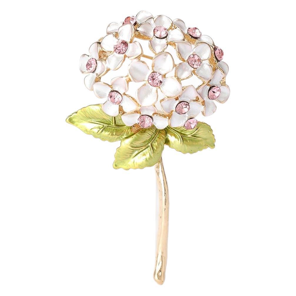 Korean Fashion Enamel Hydrangea Brooch - Versatile Jewelry Pin for Women