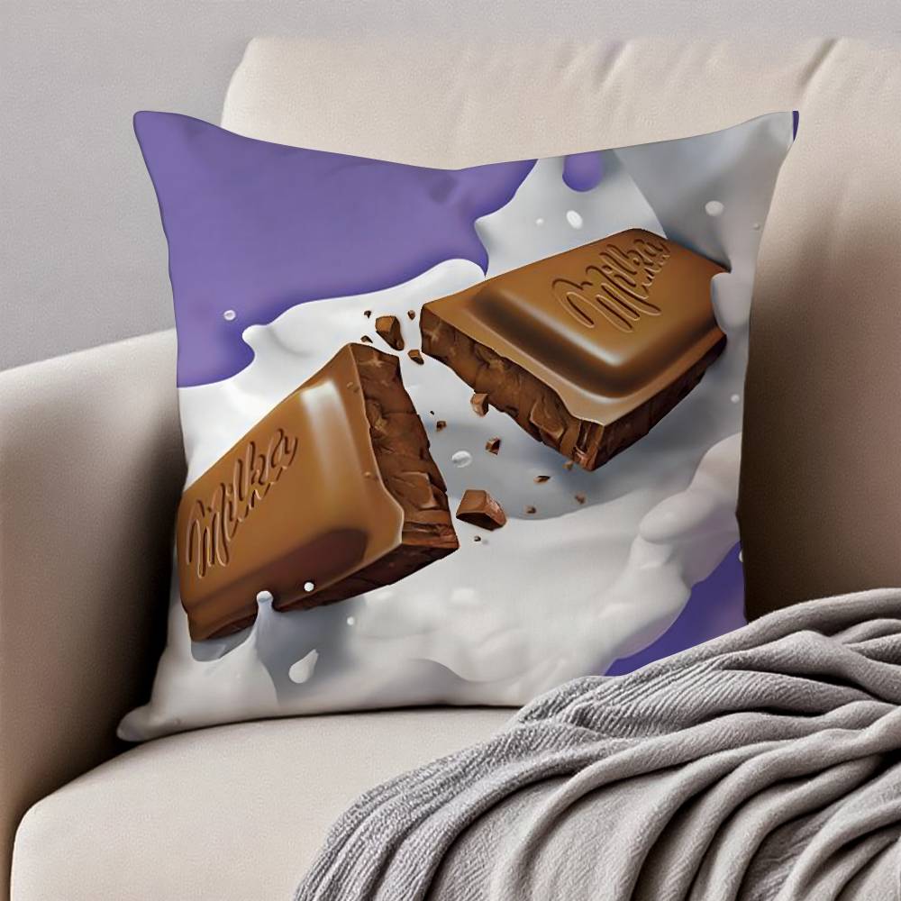 

Смішна фіолетова наволочка Milka Захист від пилових кліщів Невидима застібка-блискавка Диван-ліжко 12x12Inch