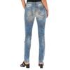 Pantalon Tejano Largo efecto gastado con bajos de corte estrecho 70DB50254 para Mujer