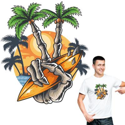 Craniu cu degetul călcat pe plasturi Hot Tear Transfer termic Nou design Diy Tricou Rochii Petice pentru haine