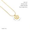 Stainless steel five-leaf clover 18K letter necklace high sense 26 shell letter pendant jewelry