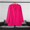 Women Suit Coat Collarless Long Sleeve Solid Color Casual Coat Loose Fit No Buttons Cardigan Style Outerwear Work Wear