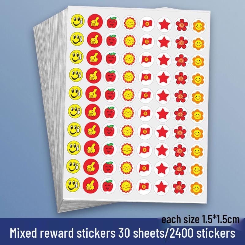 Yellow Star Reward Stickers for Kids - Smiley Face for Self-Discipline & Praise In Elementary School
