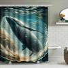 Whale Print Shower Curtain Waterproof Fabric Home Decor Bath Shower Cura Duvet Cover Underwater World Ocean Marine Life Artistic