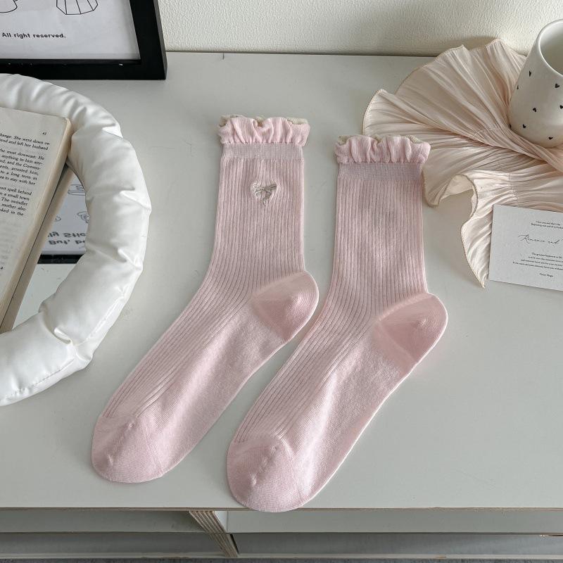 Women's Summer Thin Bow Lace Ballet Wind Tube Cotton Socks
