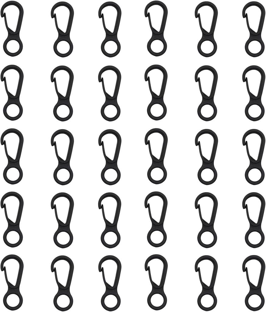 30Pcs Mini Plastic Quick Release Clips, Lightweight Tent Hanging Hooks For Camping Canopy Lantern Key Gear Outdoor Accessories