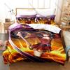 Cool Megumin Konosuba Duvet Cover + 2 Pillowcases Kazuma Aqua Darkness Collage Print Soft Quilt Cover Set New Anime Bedroom Deco