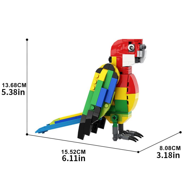 MOC Parrot Building Blocks Set, 162Pcs Colorful Bird Model, Educational STEM Construction Toy Desktop Decoration