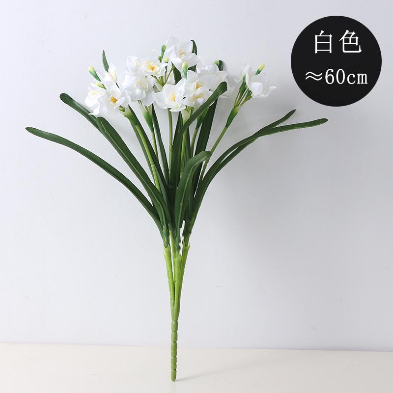 Simulated fake flower artificial flower arrangement bouquet multi-headed daffodil simulated daffodil green plant decoration ornament potted plant белый