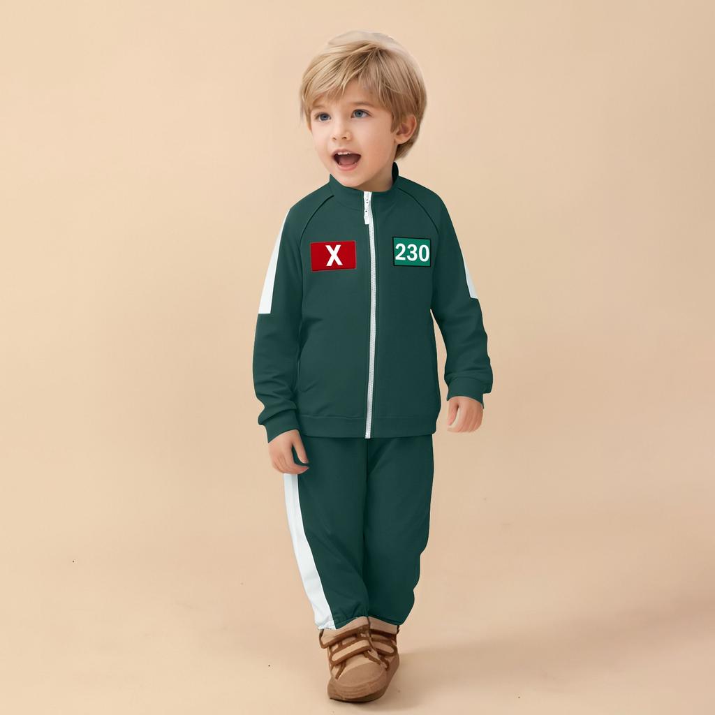 Child Zipper Sweatshirt Hoodie Sports Casual Sweatshirt And Trousers And Short Sleeve Shirts Set