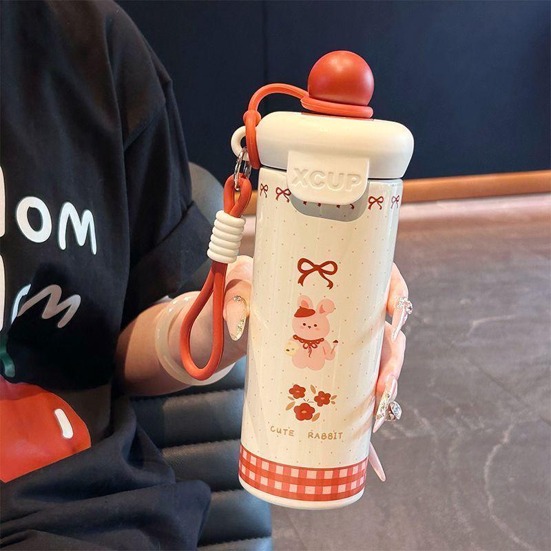 Insulated Straw Cup: Cute Outdoor Portable Coffee Cup for Girls