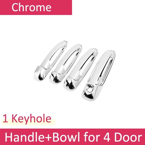 

Для Jeep Grand Cherokee WJ 1999 2000 2001 2002 2003 2004 Глянцевая черная карбоновая хромированная накладка на дверную ручку, отделка снаружи Metallic Silver 4pcs