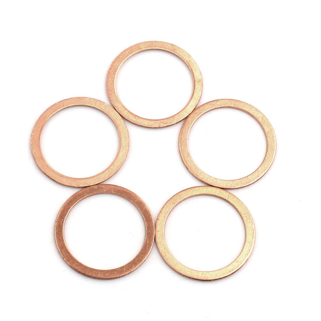 

uxcell Copper Washer Flat Seal Gasket O-Ring Inner Diameter 1.0 inch (25 mm) Pack of 5