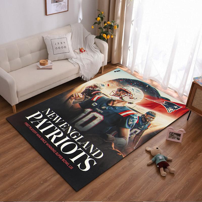 New England Patriots Football Team Rug Non-slip rug suitable for living room and bedroom sofas.