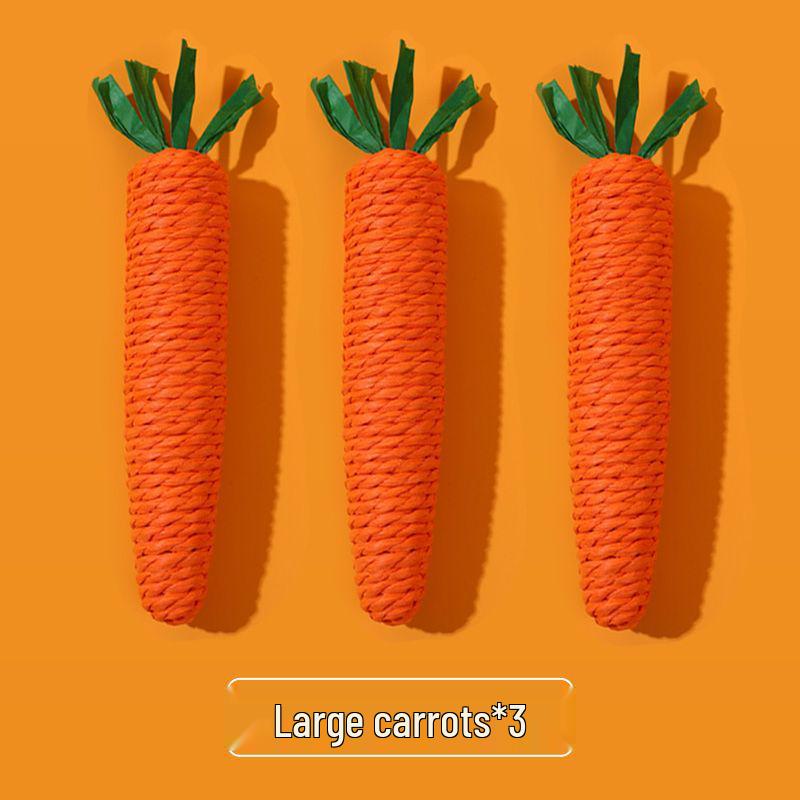 Durable Chewable Cat and Dog Toy: Self-Teasing Carrot Stick for Boredom Relief
