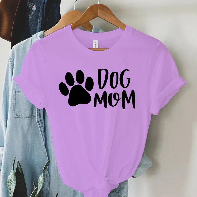 Women T Shirt Dogs Paws Mom Print Tshirt Women Short Sleeve ONeck Tshirt Ladies Causal Shirt Clothes Tops Dogs Paws Mom Tee