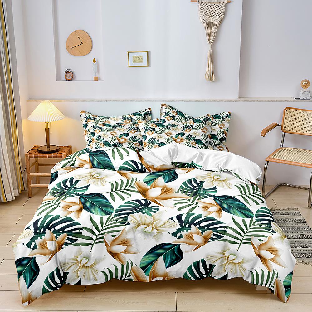 3D Digital Printing Three-Piece Set, Quilt Cover, Bed Sheet, Pillowcase, Cartoon Kit