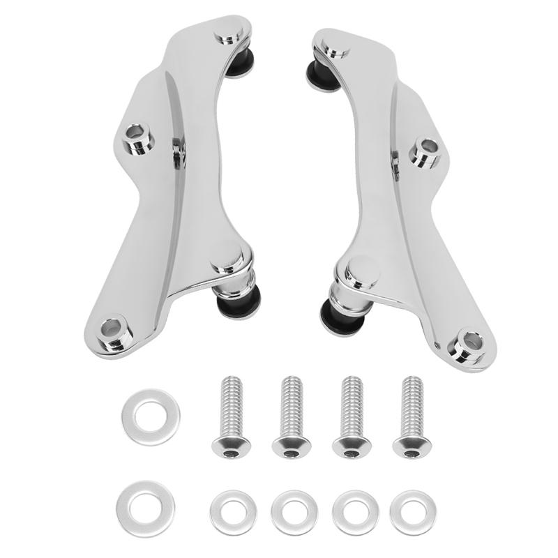 Black Motorcycles Detachable 4 Point Docking Hardware Kit Chrome For Harley Touring Street Glide Road King Electra Glide 2009-up