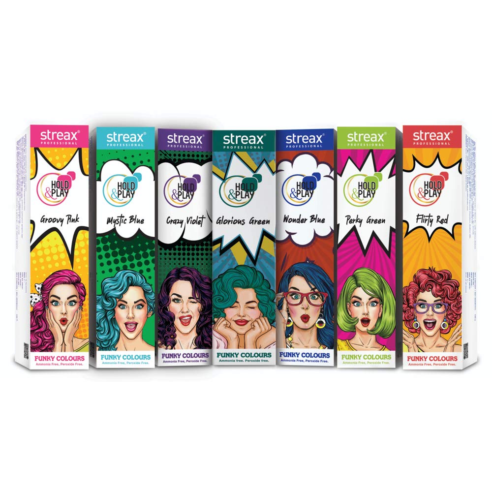 Streax Professional Mystic Blue Semi Permanent Hair Color 100g Pack Of 1 Ammonia Free Peroxide Free Vibrant Funky Hair Dye
