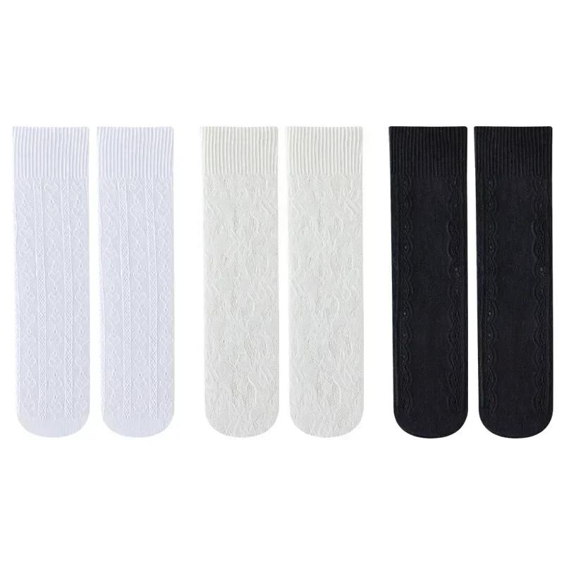 Lace Thin Calf Sock for Kids Girl Simplicity Chic Floral Heart Children's Sock Nylon Elastic Mesh Breathable School Sock
