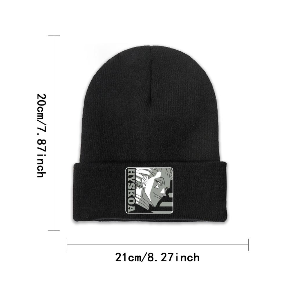 Anime Hunter X Hunter Hisoka Knitted Hat for Women Unisex Skullies Beanies Winter Hats Polyester HXH Hip Hop Melon Cap