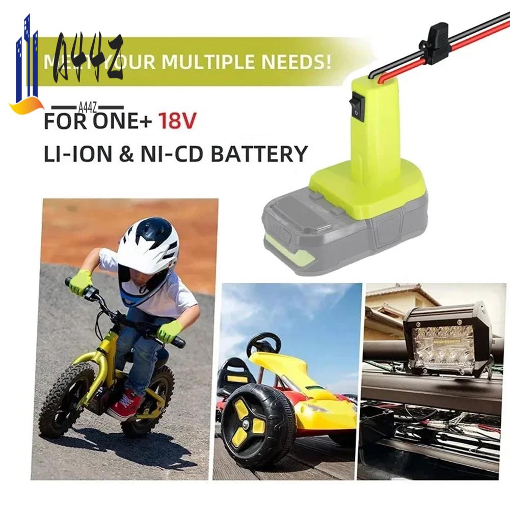 A44Z-Power Wheels Adapter For Ryobi 18V Battery With Fuse Switch DIY Battery Adapter For Ryobi 18V Nimh/Nicd/Li- Battery зелёный